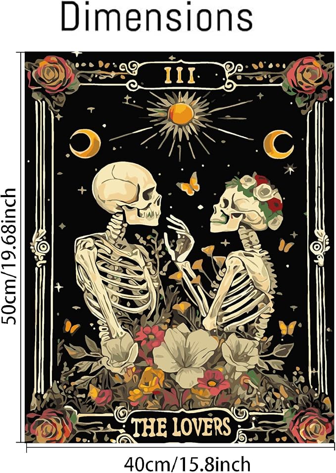 askkqtx Skull Lover Paint by Numbers Kit for Adults Unframed 16x20 Inch