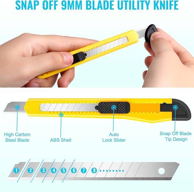 DIYSELF 55 PCS Exacto Knife Set, Hobby Knife Kit, A5 Mat & Blades Included
