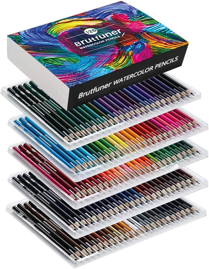 LBW Professional Watercolor Pencils for Adult Coloring Books, 120 Blendable Watecolor Pencils Set for Artists Beginners, Water Soluble Colored Pencils Wet or Dry