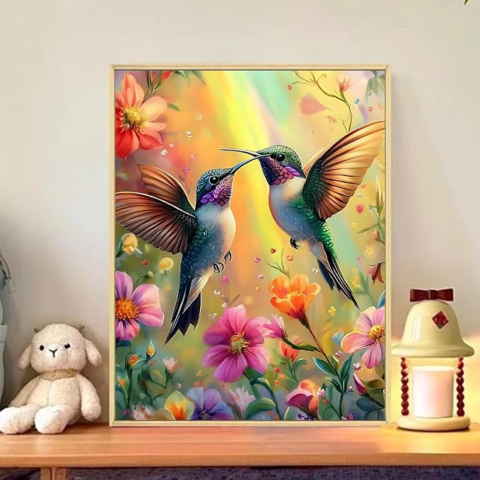 CRZMODE Hummingbird Paint by Numbers Kit for Adults, Hummingbird Paint by Numbers for Adults, Acrylic Painting Crafts for Home Decor Gift (16x20inch)