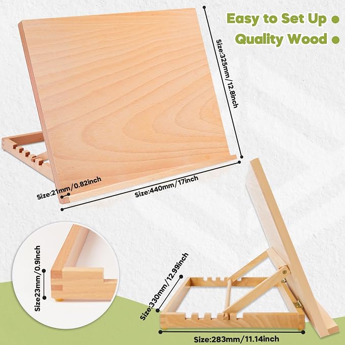 CONDA Wood Drafting Table Easel 17 Inches by 12.8 Inches Drawing and Sketching Board, A3 Drawing Board in 17 Inches by 12.8 Inches for Adults, Artists, Beginners & Students
