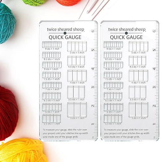 2PCS Quick Gauge Ruler for Knitting