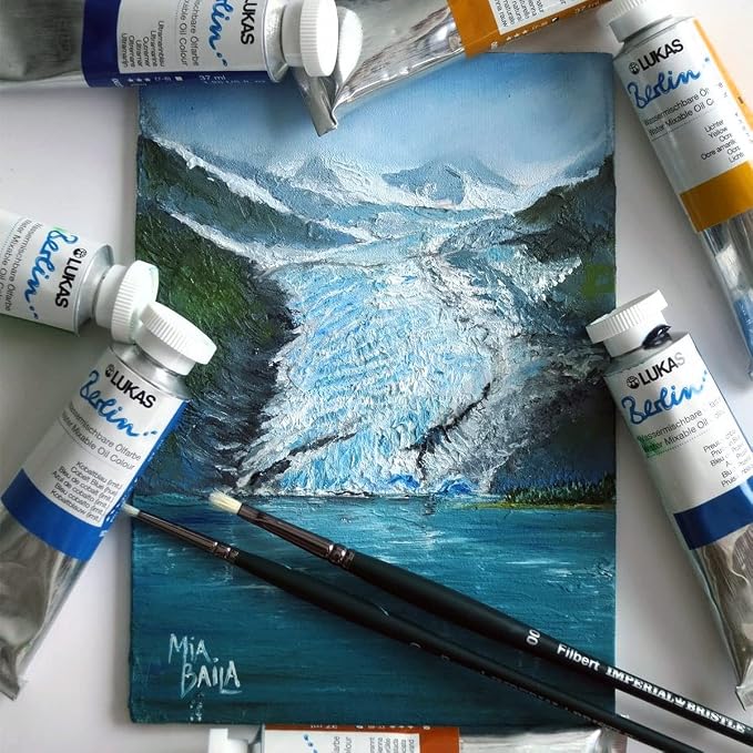 Lukas Berlin Pro Artists Water Mixable Oil Paint 200 ml Tube Rose Madder, Water Soluble, Lightfast Pigments, Quick Drying, Easy Clean-Up, Eco-Friendly, Professional Quality, 40 Color Range