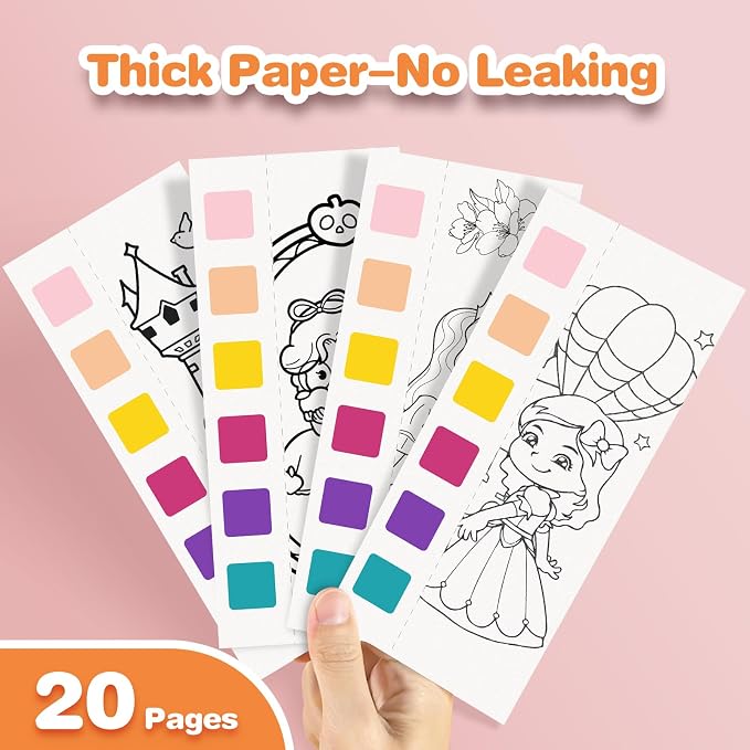 Kidcraft Paint with Water Coloring Books for Toddlers, Princess