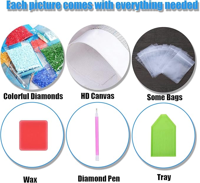 Yanfairy Book Store Diamond Art Painting Kits, Full Drill Diamond Dots Paintings for Adults Beginners, Book Lover Round 5D Paint with Diamonds Pictures Gem Art Painting Kits DIY Crafts Kits 14x14inch