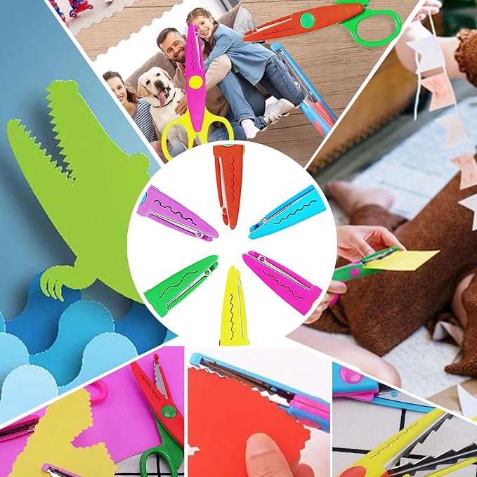 HAALII Craft Scissors Decorative Edge, for Crafting, Scissors, Zig Zag Kids Adults, Back to School Supplies, Scrapbook, Scrapbooking, Fancy, Pattern, Design, Create Fun Decorative Borders, 6 Pack
