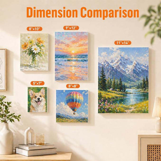 CONDA Canvas Boards for Painting,100% Cotton Canvas Panels, White Blank Canvases, Primed, Acid-Free, Artist Quality for Acrylic, Pouring Watercolor & Oil Painting 8 x 10 inch, 12 Pack