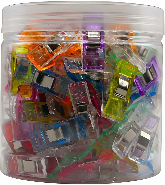 Sewing Clips,100 Pcs,Sewing Clips for Fabric | Fabric Clips for Sewing and Quilting,Quilting Clips for Binding,Sewing Accessories and Supplies(9 Colors)