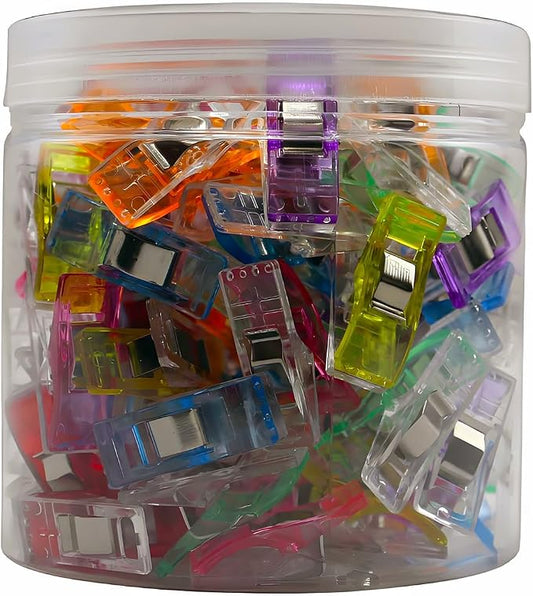 Sewing Clips,100 Pcs,Sewing Clips for Fabric | Fabric Clips for Sewing and Quilting,Quilting Clips for Binding,Sewing Accessories and Supplies(9 Colors)