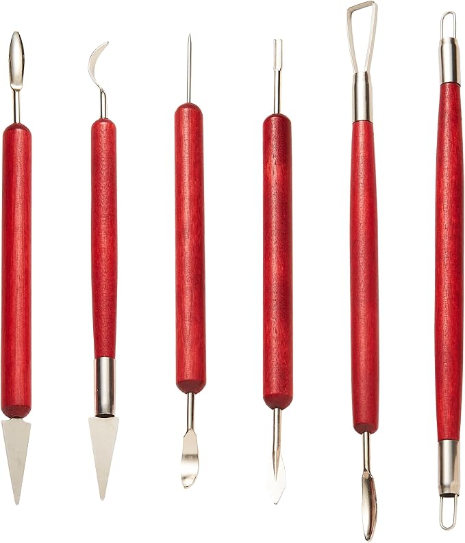 6 Pcs Clay Sculpting Tools for Air Dry & Polymer Clay, 6pc Pottery Tools