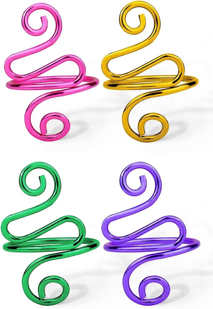 Vodolo 4PCS Gold Adjustable Yarn Tension Ring for Crocheting, Peacock Shape Knitting Loop Open Finger Ring, Mother Grandma Thanksgiving Presents, Finger Yarn Guide Crochet Accessories