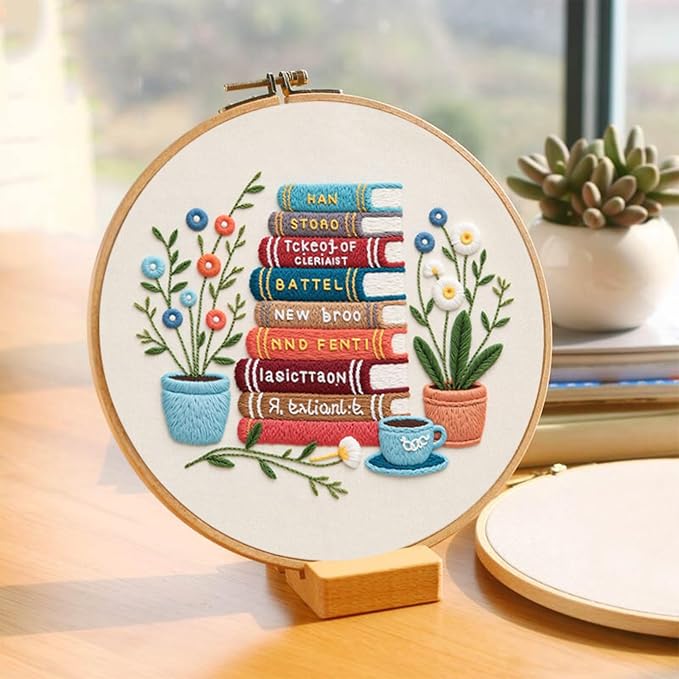COCOMOX Embroidery Kit for Beginners, Cross Stitch Kits | 3 Different Patterns, Hand Craft DIY Gift, Easy to Follow