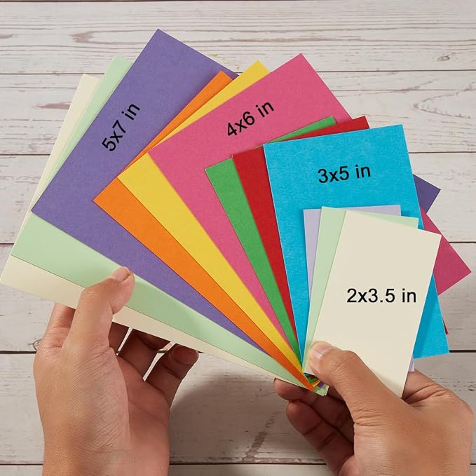 100 Pack Colorful Thick Paper Cardstock Blank Colored Cards Stock, 5x7