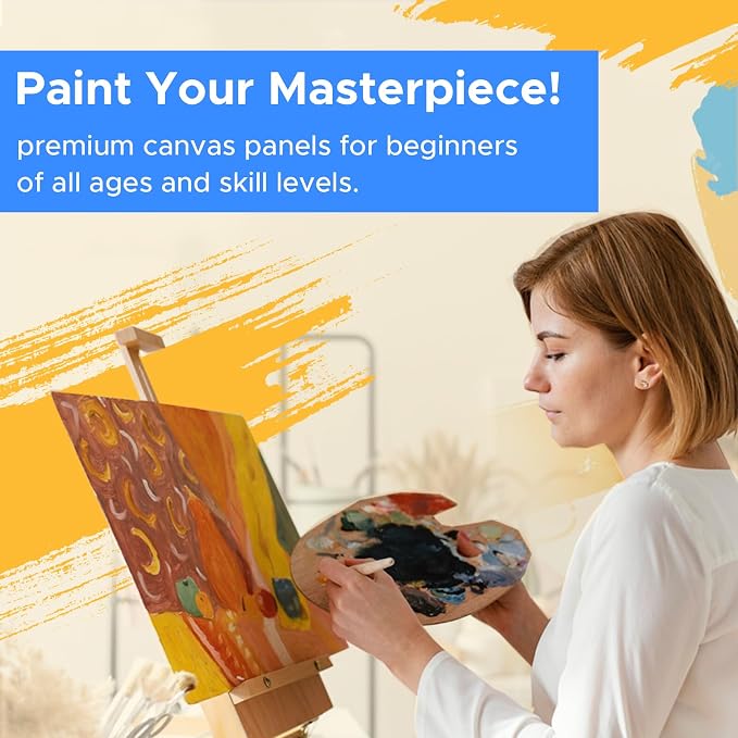 5x7 Inch Canvas Boards for Painting, 28 Pack Blank Small Painting Canvases | Mini Canvas Panels for Kids Art Novices, Gesso Primed Acid-Free 100% Cotton, for Acrylic Oil Watercolor Tempera