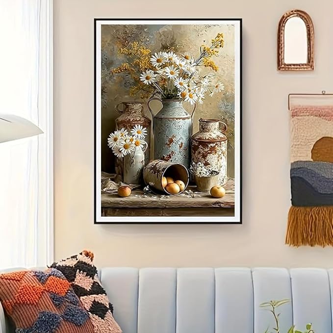Diamond Art Kits for Adults,Vintage Flower Diamond Painting Kits 12x16in