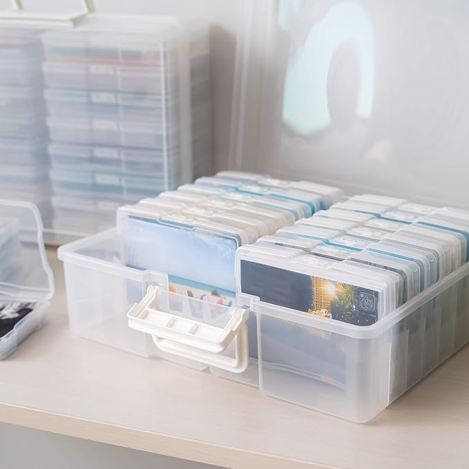 IRIS USA Photo Storage Box |Made in USA| 16 Cases - Clear