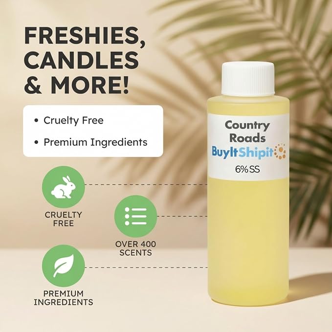 Country Roads from Our Floral Collection - 5.75% SS - Perfect for Adding Aroma to Freshies, Candles, Soaps, and Diffusers - 4oz