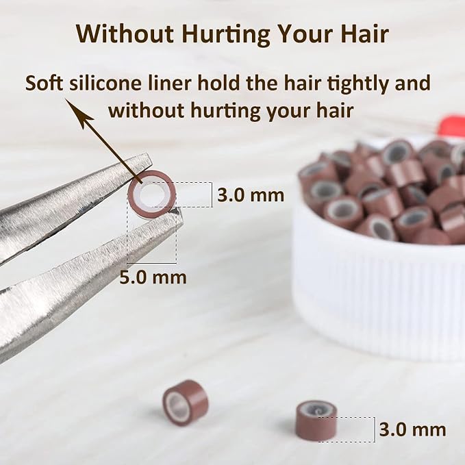 VCAY Hair Extension Tools Kit,200 Beads,Plier,Threader,Hook,Needles,Thread