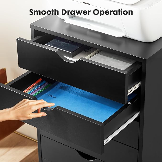 OLIXIS 7 Drawer File Cabinet on Wheels, Printer Stand