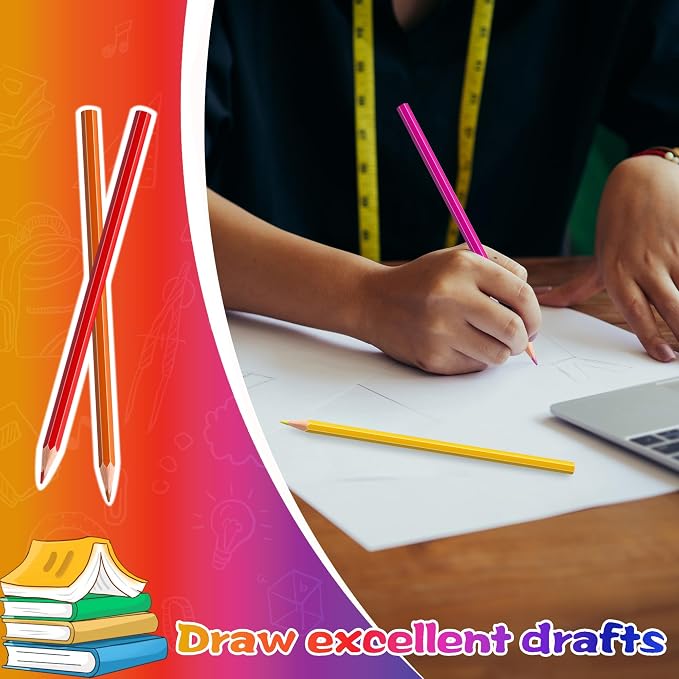 24 PCS Colored Pencils for Kids, Pre-sharpened Art Pencils Back to School Supplies Set, Drawing Sketching Pencils for Students, Teachers, Classroom