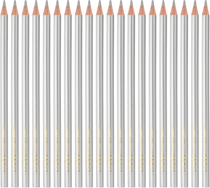 PATIKIL Silver Colored Pencils Set Oil Color Pencils Wooden 20 Pcs