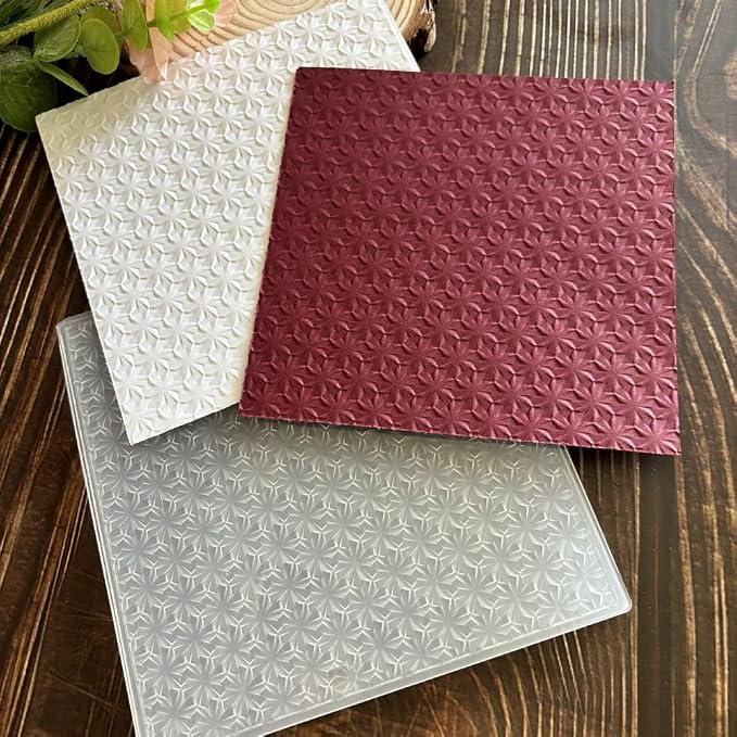 3D Tiny Star Flower Embossing Folder, Mini Snowflake Floral Texture Emboss Template for Card Making, Scrapbooking, Christmas Wedding Holiday Greeting Cards DIY Paper Craft Supplies