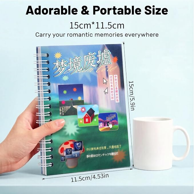 Tmtains 30 Sheets Japanese Sticker Book for Scrapbook 300+Pcs Heisei Retro Vintage Korean Stickers for Journaling Aesthetic Japanese Sticker Book for Adults DIY Junk Journal Gifts (Dream Ruins)