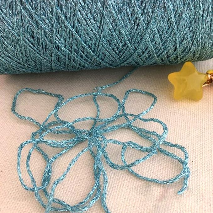 DIY Lihgt Lake Blue Lurex Thread Shining Glitter Sparkle Metal Yarn for Crochet Knitting Sweater Scarf Bag Accessory