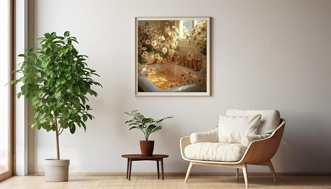 JYXSJYYD 5D Flower DIY Diamond Art Kits for Adults,Chrysanthemum Diamond Paintings Kits for Beginners,Paint by Diamonds Dot Full Drill Round Art Crafts,Home Wall Art Decor 13.8x13.8 inches