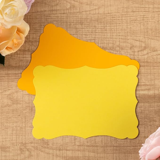 50 Pack Blank Kraft Greeting Cards, Yellow, 5 Colors, 5x7IN