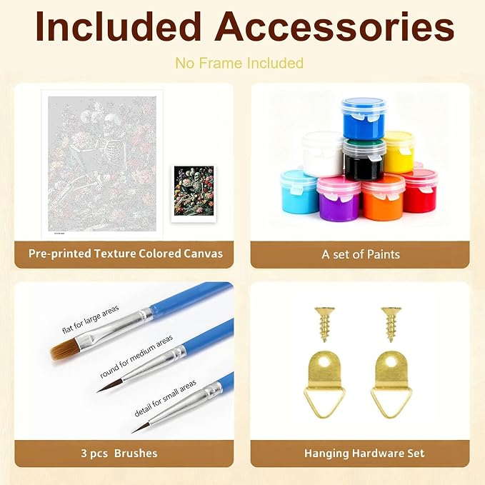 Gemozaic Gothic Paint by Numbers Kit for Adults - A Reading Book Skeleton | Halloween Skull Paint by Number for Adults, DIY Acrylic Numbers Painting for Home, Wall Decor, Gift, 16 x 20 INCH, No Frame