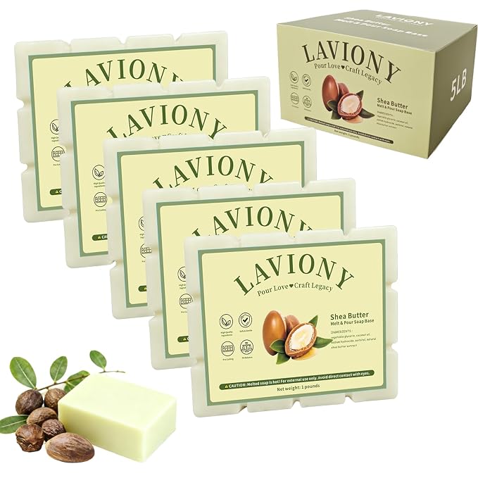 Melt and Pour Soap Base, Pre-Cut, DIY Soap Making, 5LB Shea Butter