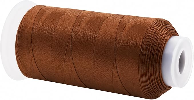 Mandala Crafts Russet Brown Tex 90 Upholstery Polyester Heavy Duty Thread | 1500 Yds T90 UV Resistant Strong Thread for Leather Sewing, Marine, Drapery, Jeans, Hair Weaving & Extension, Outdoor