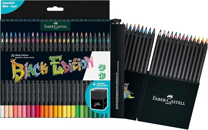 Faber-Castell Black Edition Colored Pencils, 1 Count (Pack of 50)