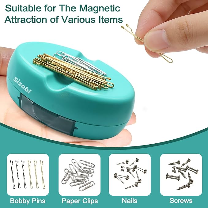 Sizobi Magnetic Pin Holder with 100 Pcs Pins, Sewing Supplies Organizer
