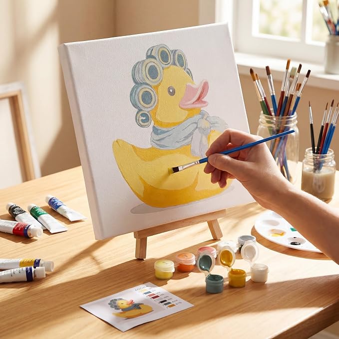 Nezyo 12 Sets Animals Paint by Numbers Kit with Frame for Adult Beginners, DIY Acrylic Paint Canvas for Painting Party, Classroom Activity Birthday Gift, 8 x 8 Inch (Animal)
