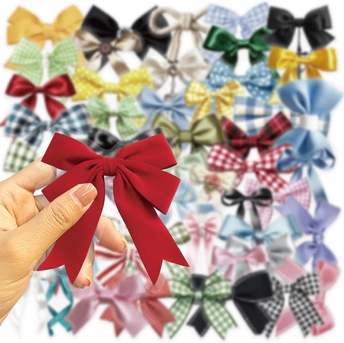 50pcs Transparent Colorful Bow Sticker,Vinyl Waterproof Cute Aesthetic Bows Stickers for Water Bottle Scrapbook Laptop Luggage Phone Guitar Funny Trendy Decals for Teens Girls Women Gifts(Bow)