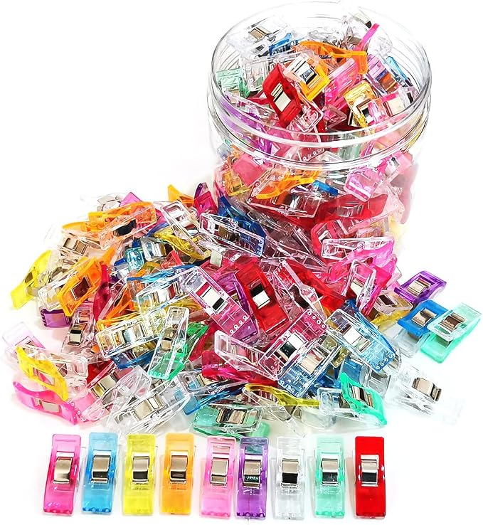 Otylzto Sewing Clips 100 Pcs Assorted Colors, Quilting Clips for Crafts | Premium Plastic Quilting Clips for Supplies Crafts, Sew Clip Clips, ideal for quilting, crafting tools sewing notion projects