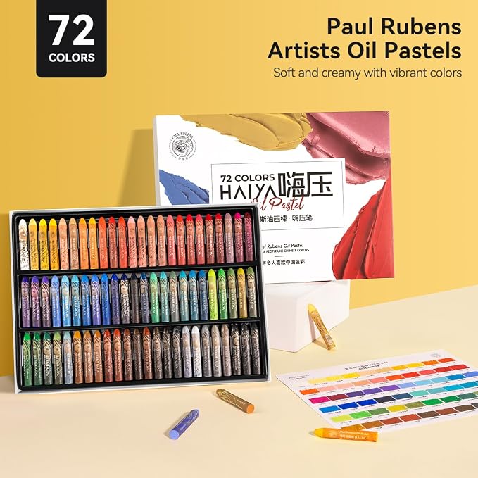 Paul Rubens Oil Pastels, 72 Colors Oil Pastels for Artists and Beginners