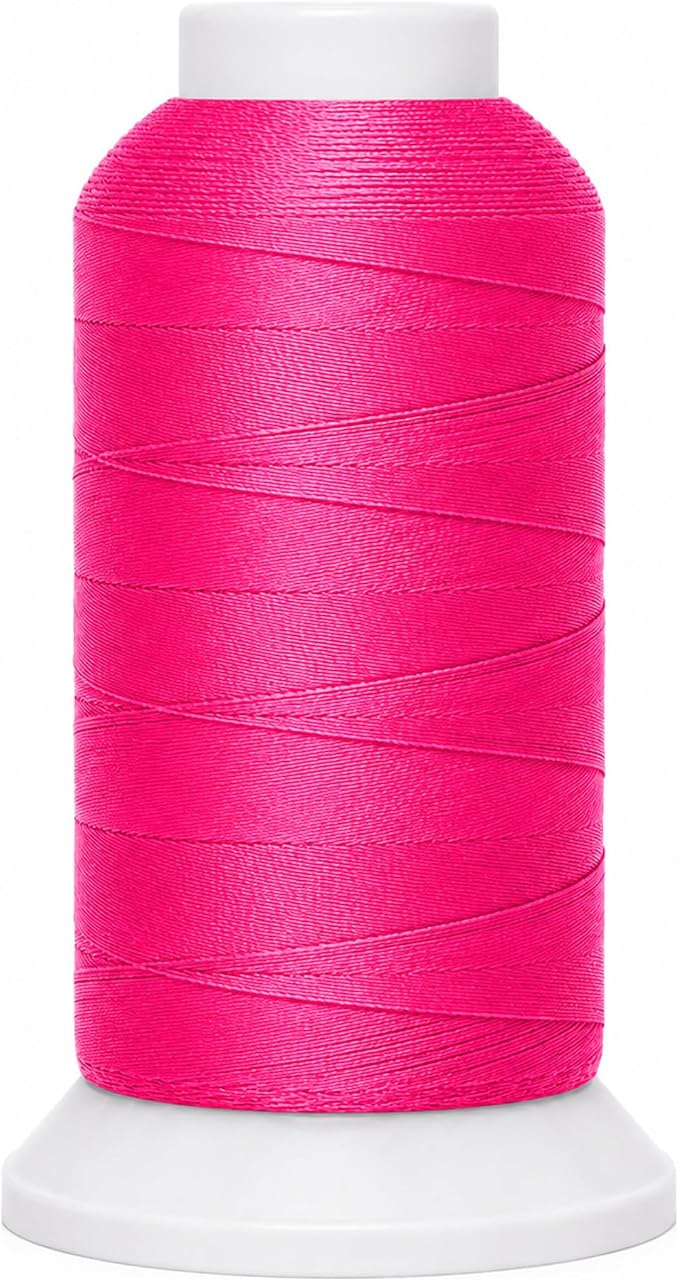 Mandala Crafts Hot Pink Tex 90 Polyester Heavy Duty Thread for Upholstery | 1500 Yds T90 UV Resistant Strong Thread for Leather Sewing, Marine, Drapery, Jeans, Hair Weaving & Extension, Outdoor
