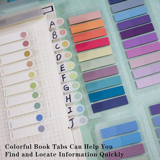 ELII 2400Pcs Sticky Tabs for Annotating Books,Morandi Book Tabs