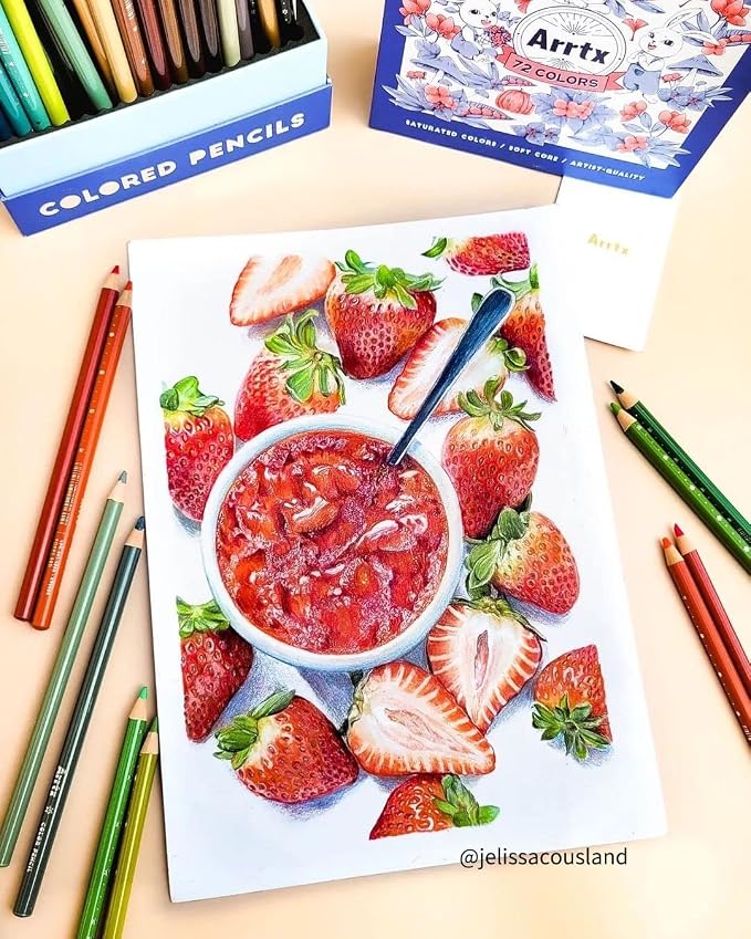 Arrtx 72 Colored Pencils, Soft Core, for Adult Coloring & Drawing