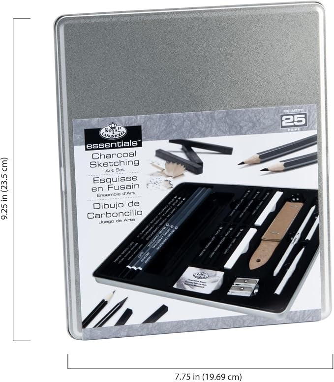 Essentials(TM) Medium Charcoal Art Set W/Tin