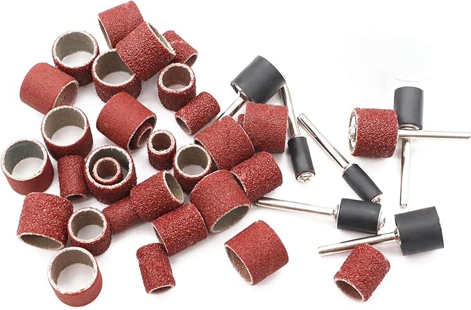 Sanding Drum Set for Most Rotary Tools-Includes 138 Aluminum Oxide Sanding Sleeves for Drum Sanders (80,120,240 Grit) and 12 Drum Mandrels-Sanding Bits Tool Accessories with Box