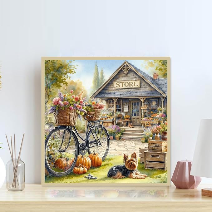 Accompany Wind Store Diamond Art Kits for Adults, 5D Diamond Painting Kits for Beginners,DIY Round Full Drill Diamonds Gem Art Crafts for Home Wall Decor Gifts 14x14 Inch