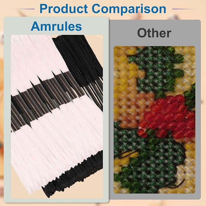 Amrules Friendship Bracelet String, 24 Pcs Embroidery Floss, Black & White | Including 344.5" Cotton Cross Stitch Thread, Hand Embroidery Thread for DIY Sewing and Embroidery Crafts Making with Tools