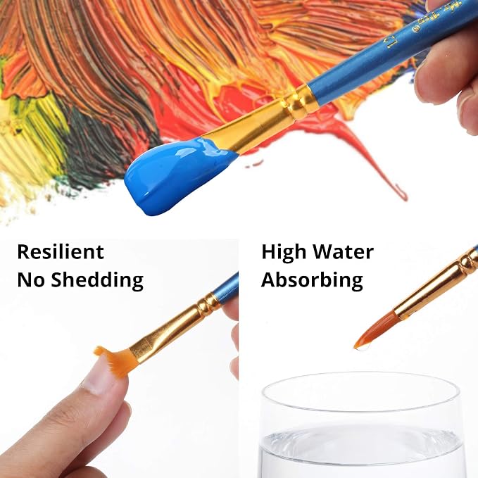 Mr. Pen- Acrylic Paint Brushes Set, 10 Pack, Round & Pointed Tip