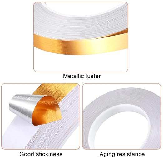 Zonon Gold Washi Tape for Wall Decor Self Adhesive 5/15/25mm