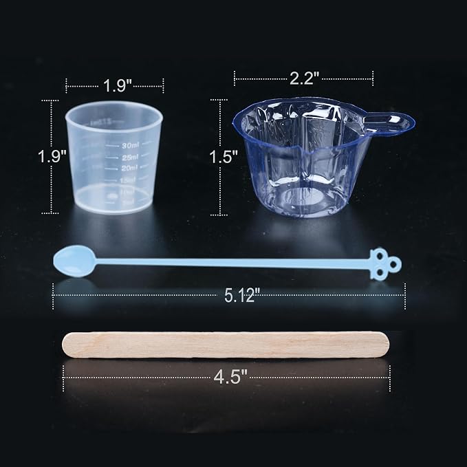 LET'S RESIN 30 ml Epoxy Mixing Cups, 200-Pack, with 50 Wooden Sticks | Disposable 30ml Measuring Cups and Wooden Stirring Sticks Support Paint Mixing, Resin Crafts and Jewelry Making