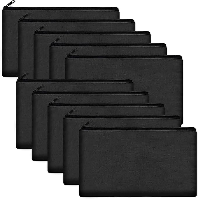 Legigo Blank Canvas Bags Zipper Pouch Makeup Bags Pencil Pouch Bulk | Multi-Purpose, Sturdy Canvas Pouch with Zipper, Cosmetic Travel Toiletry Bag for DIY Crafts, Gifts & Storage, 8.3 x 5 Inch